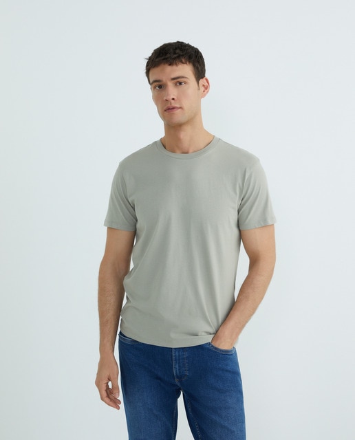 Imagen 0 de Camiseta de hombre manga corta cuello caja lisa