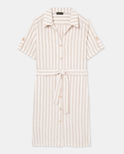 Imagem 0 de Vestido às Riscas com Manga Curta