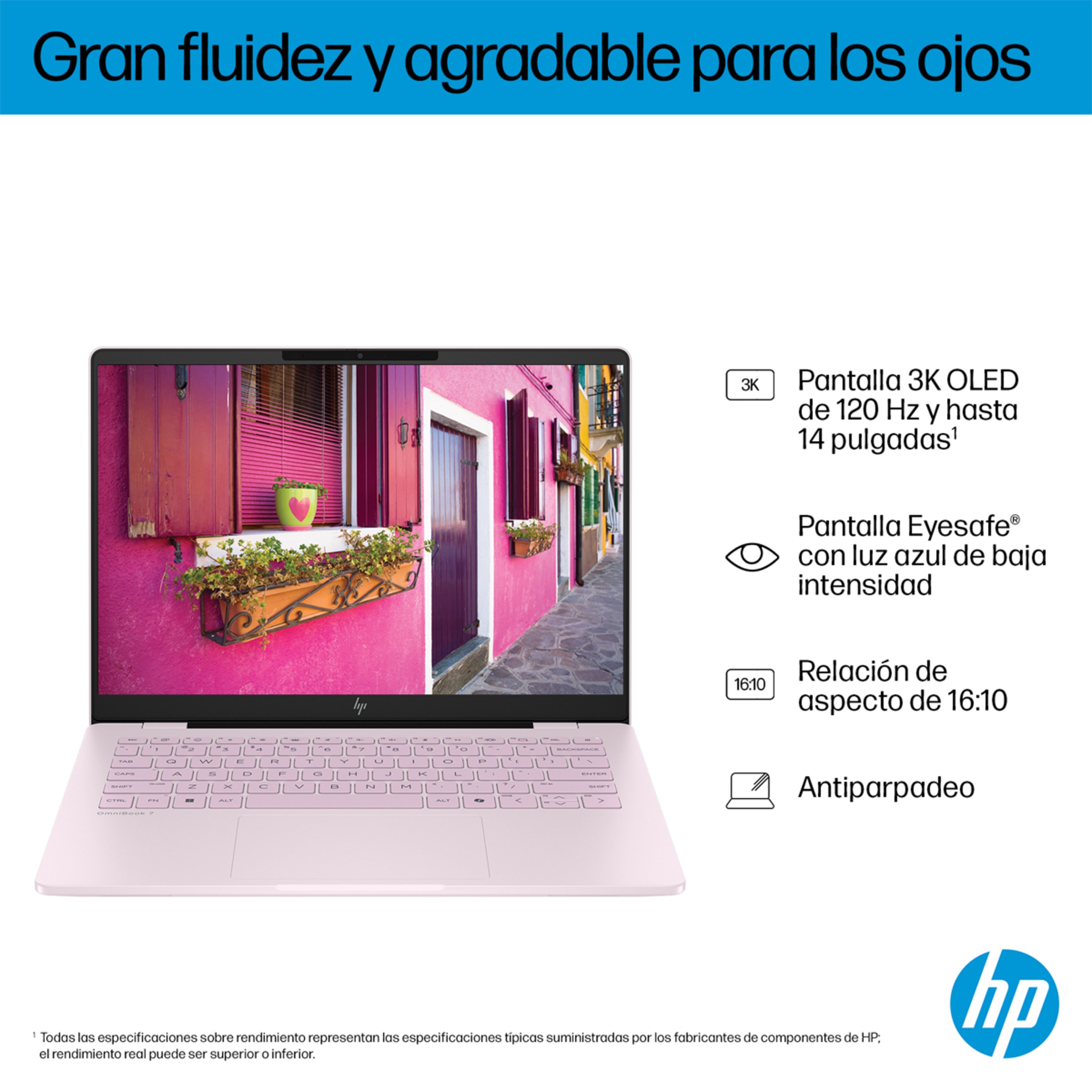 Portátil HP OmniBook 7 14-fr0002ns, Intel Core Ultra 7 EVO-255h, 32GB, 1TB SSD, 14" OLED, W11 Rosa-7
