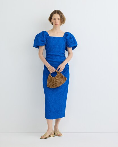 Vestido midi manga corta