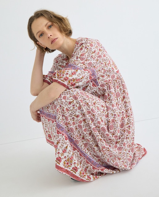Imagem 0 de Vestido Midi Boho com Manga 3/4