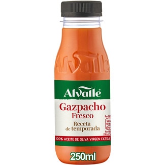 gazpacho fresco receta de temporada 100% aceite de oliva virgen extra botella 250 ml - Alvalle