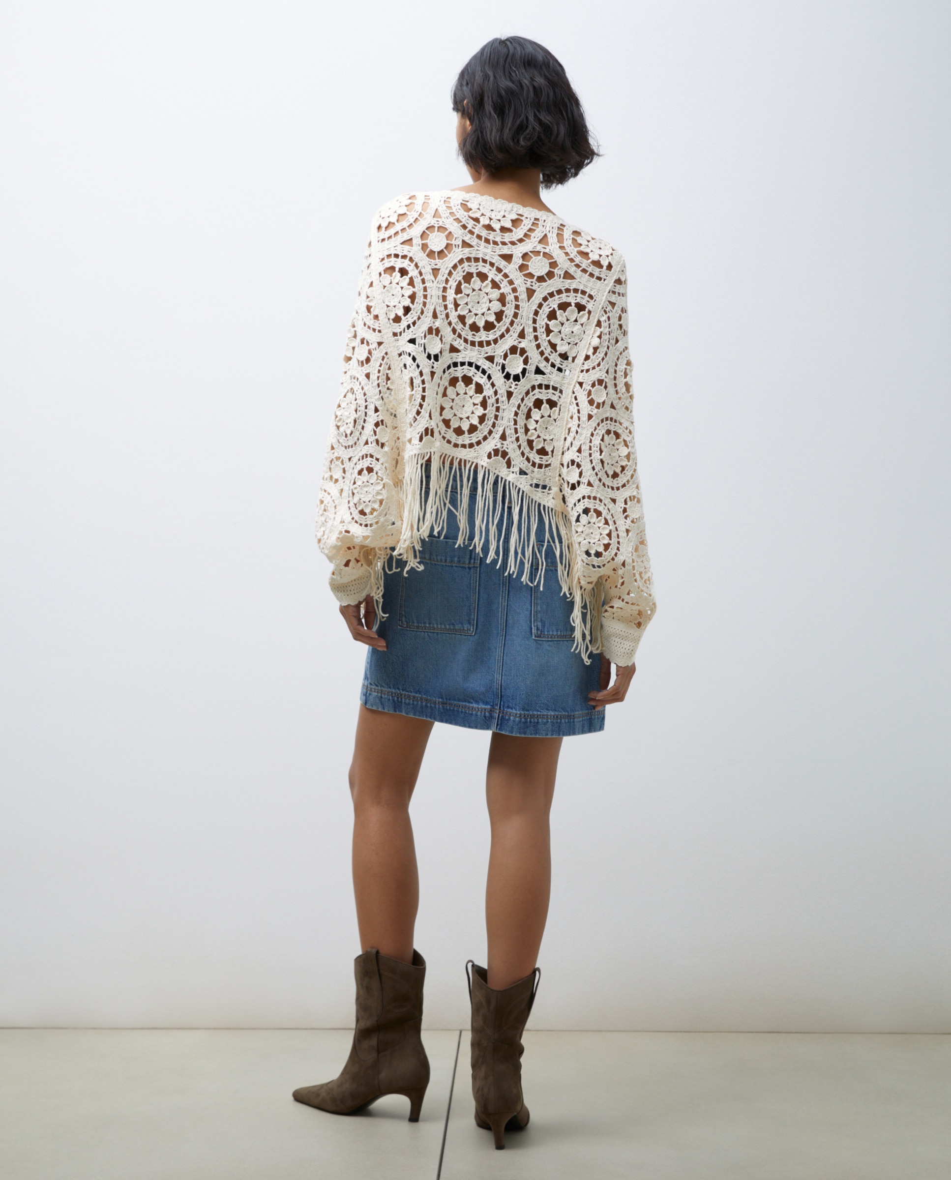 Poncho de Crochet 120 Cru-3
