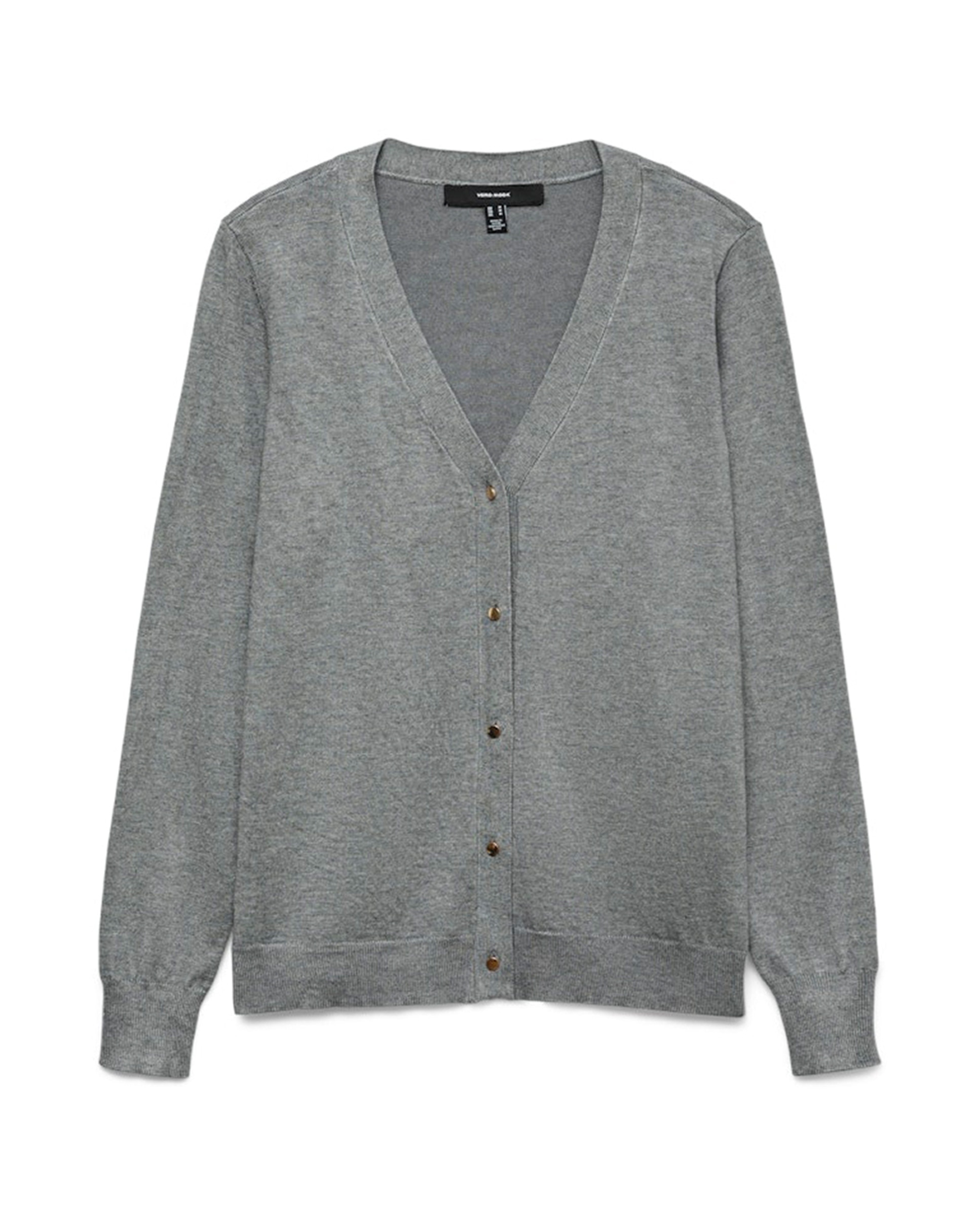 Cardigan de Ponto Liso Cinzento-6