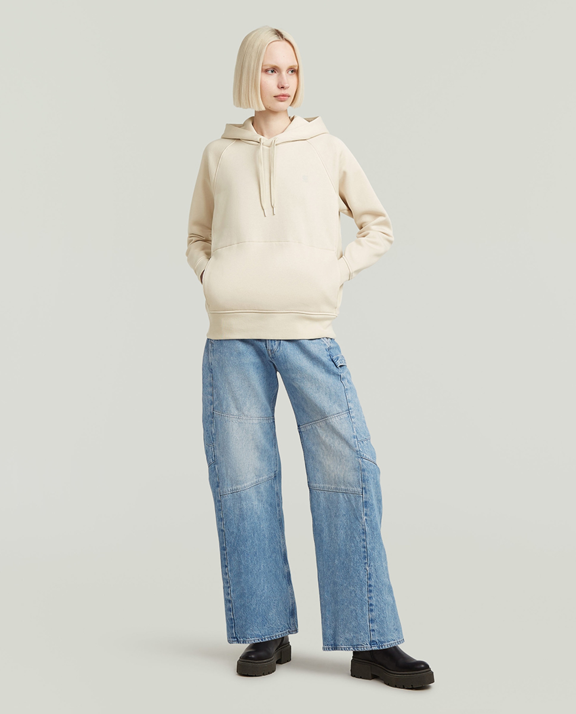 Sweatshirt de mulher com capuz Branco-5