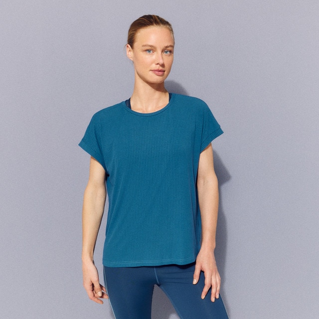 Imagem 0 de T-shirt Canelada de Viscose Training de Mulher