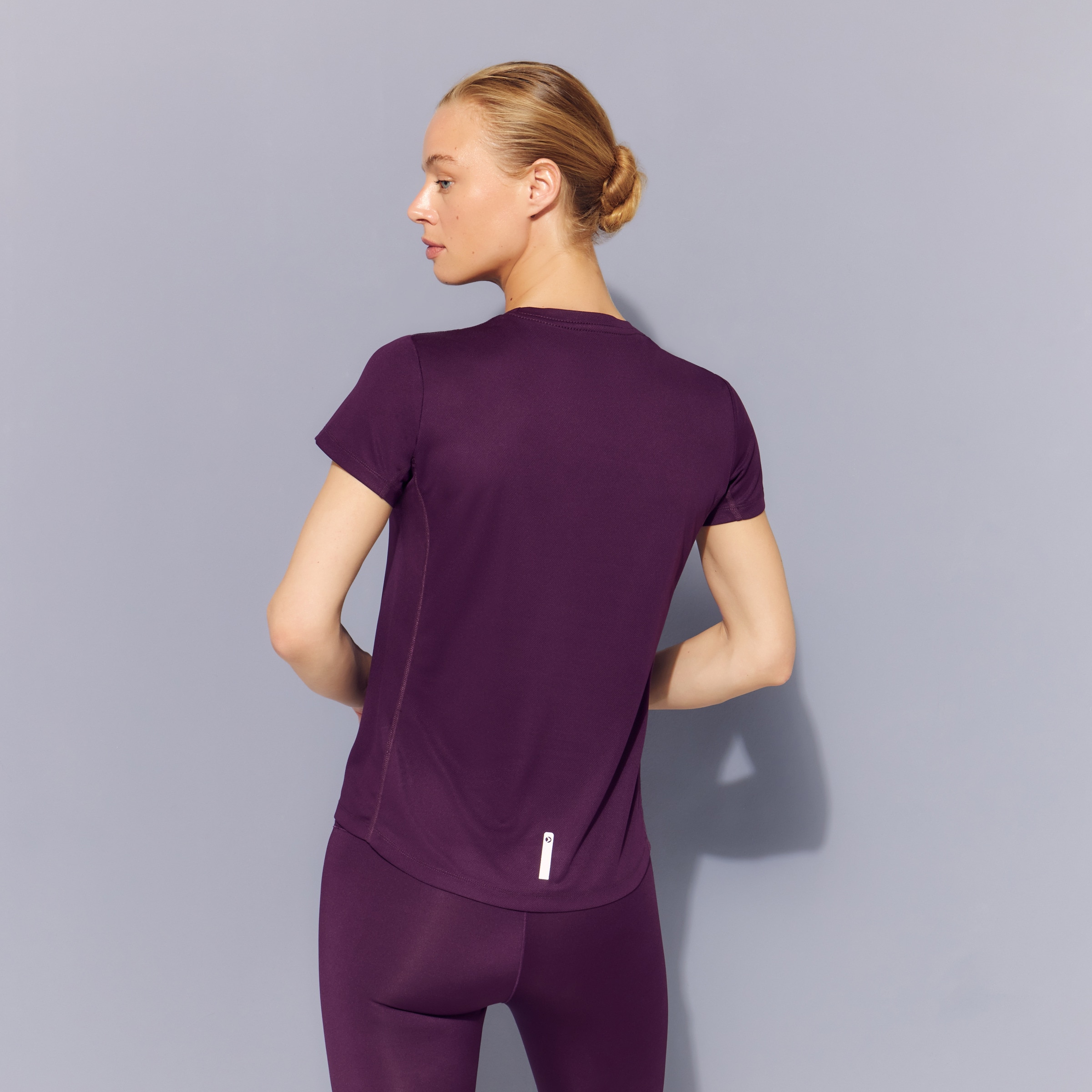 T-shirt Básica de Running de Mulher Rosa-3
