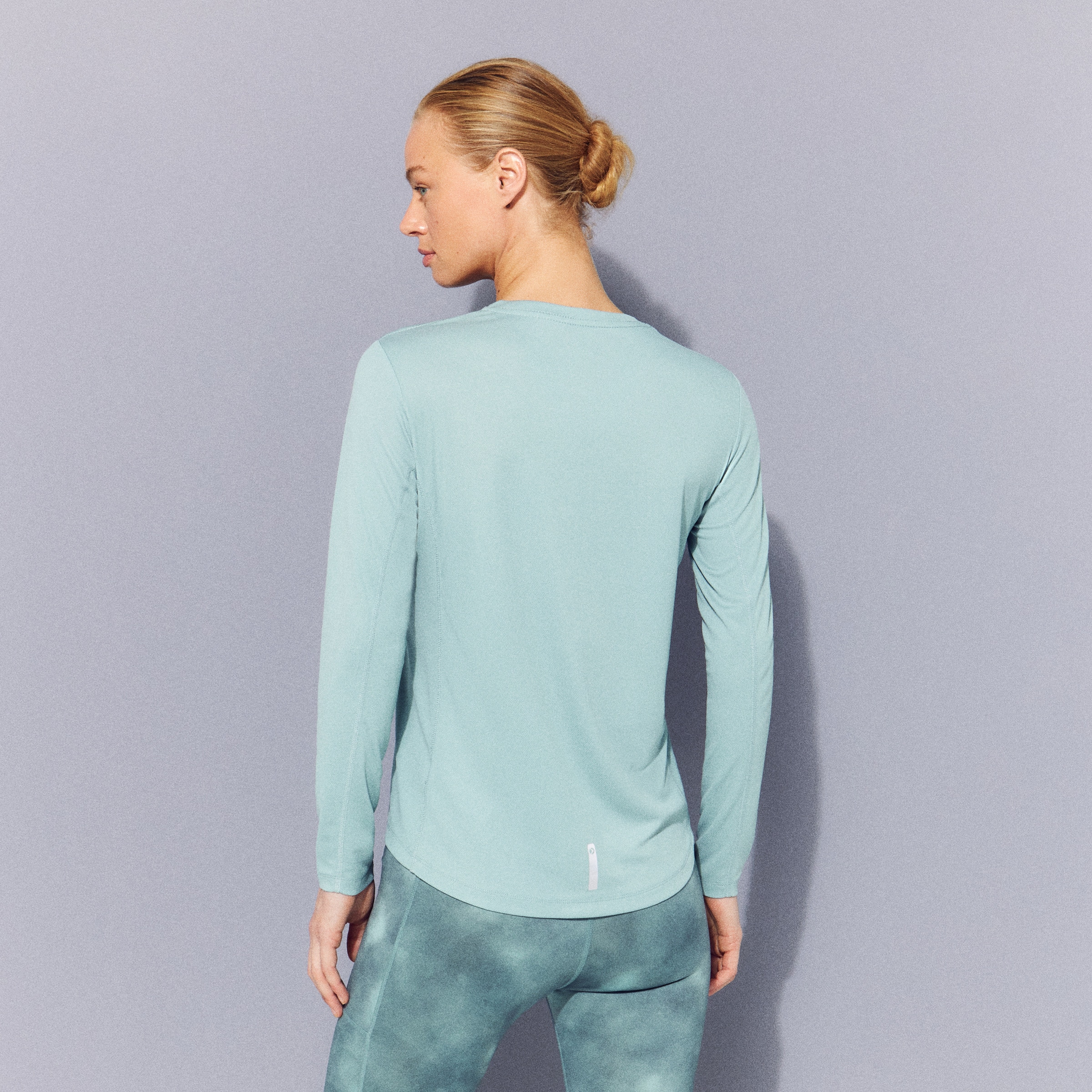 Camisola de Running de Mulher com Manga Comprida Verde-3