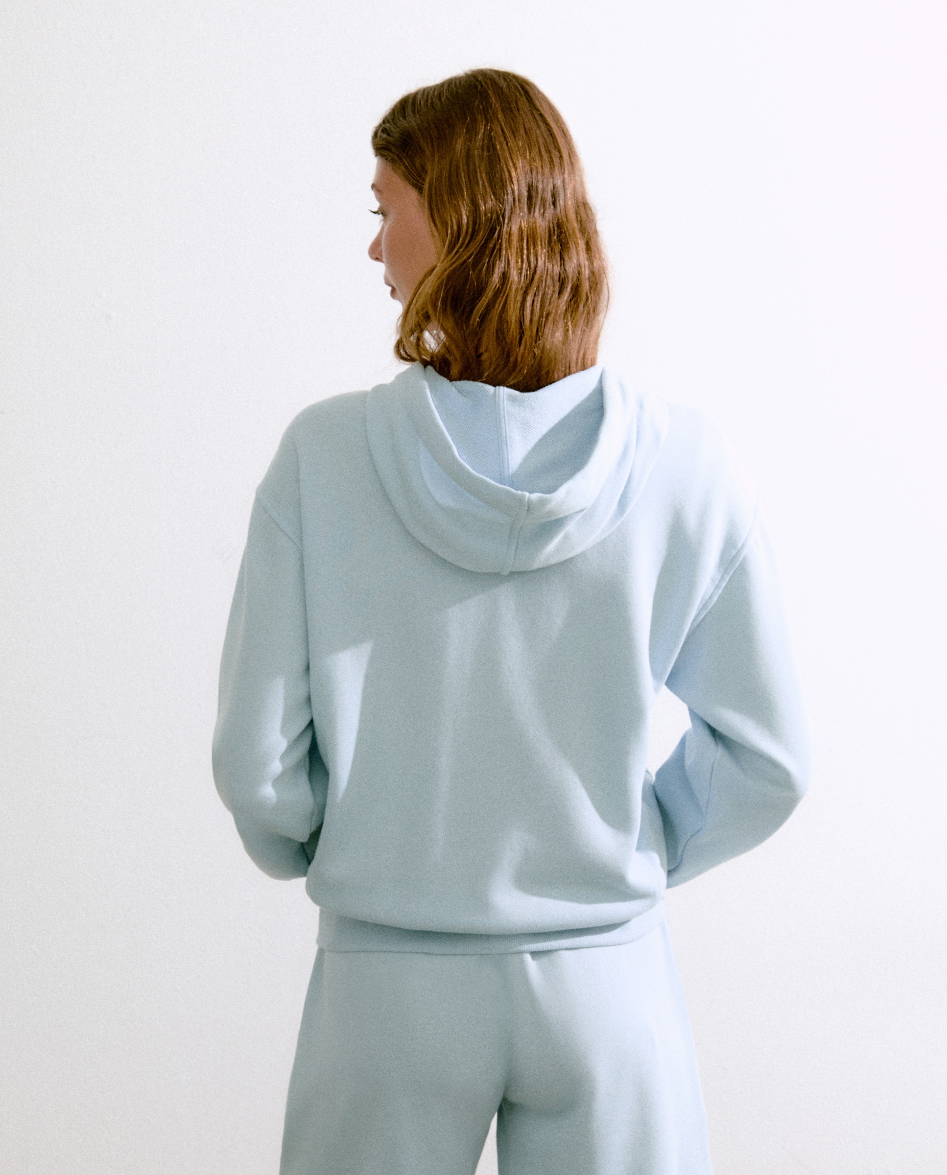 Sweatshirt Aberta de Algodão Azul-3