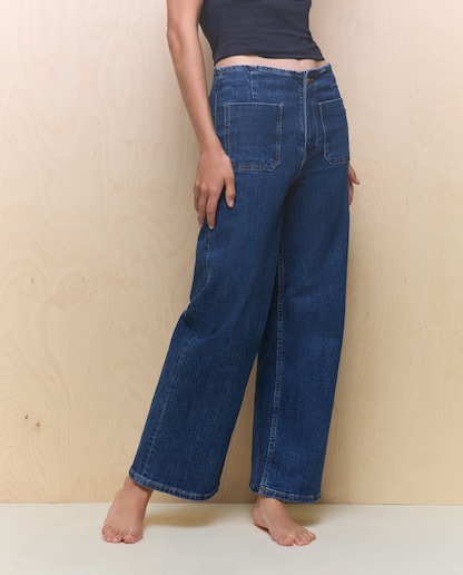 Imagen 0 de Pantalón denim  de mujer crop culotte