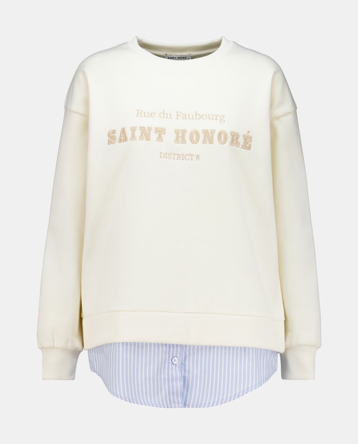 Imagem 0 de Sweatshirt de Decote Redondo com Popelina na Parte Inferior
