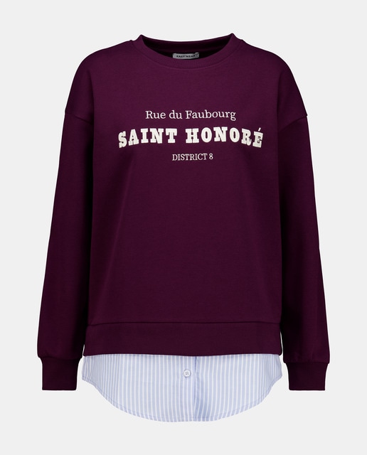 Imagem 0 de Sweatshirt de Decote Redondo com Popelina na Parte Inferior
