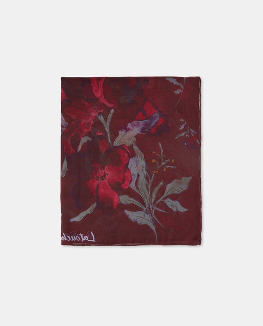 Imagem 0 de Écharpe de Chiffon e Seda com Estampado Floral