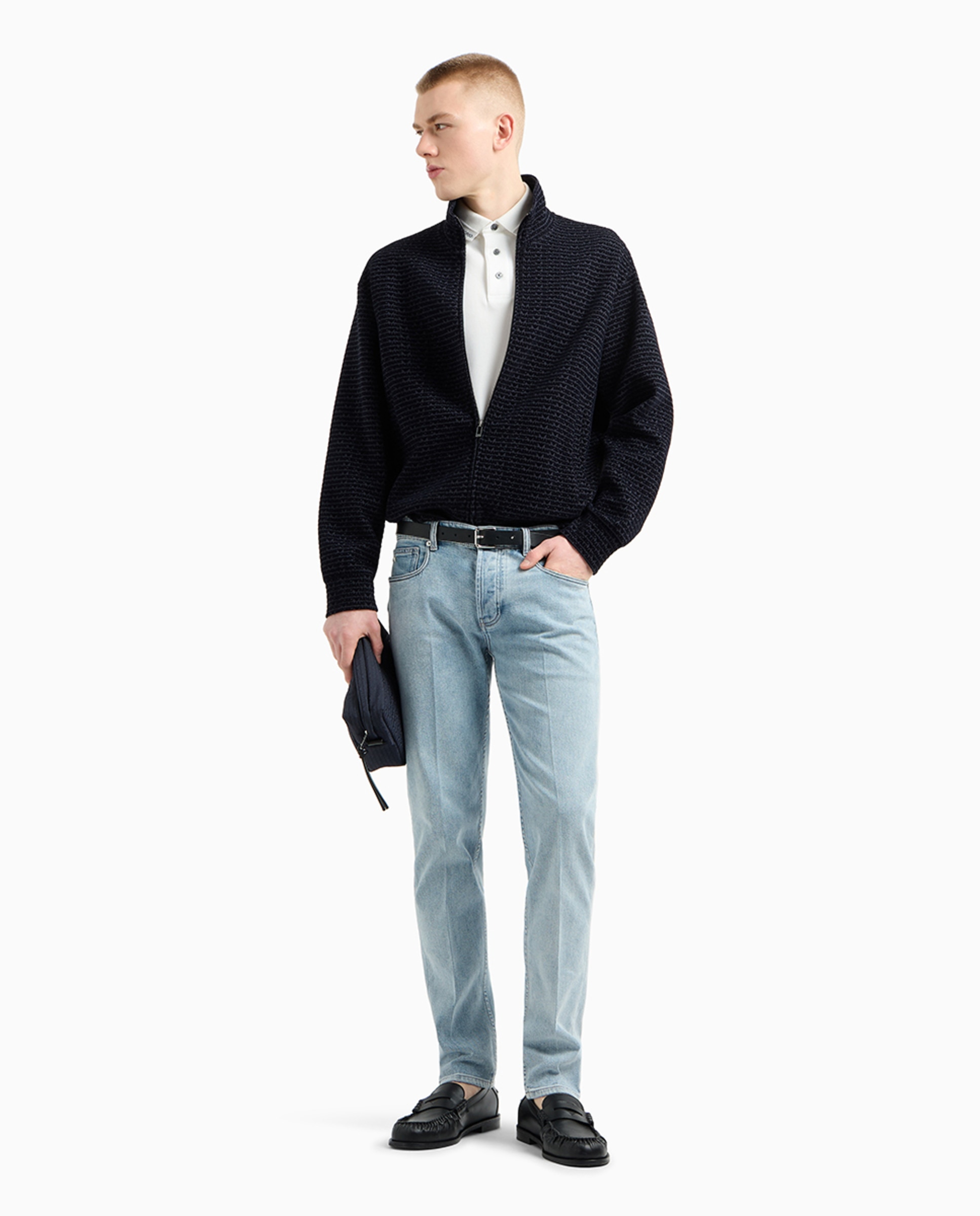 Jeans J75 Slim Fit de Ganga com Lavagem Clara Azul-claro-1