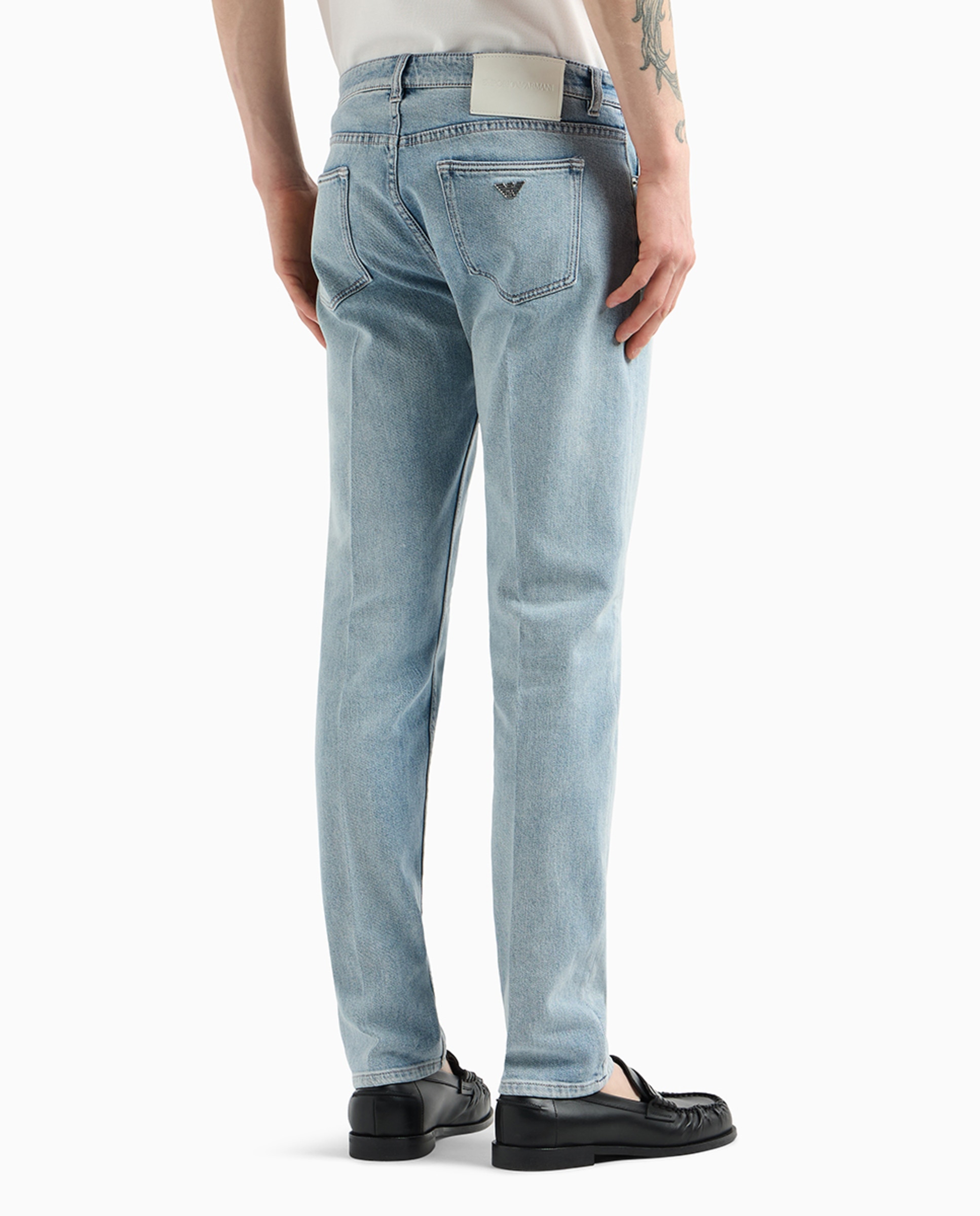 Jeans J75 Slim Fit de Ganga com Lavagem Clara Azul-claro-3