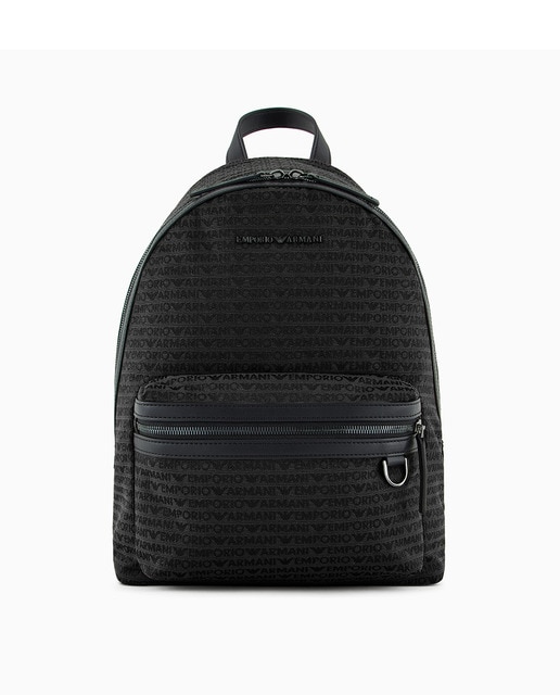 Imagen 0 de Mochila de hombre en algodón jacquard con logotipo metalizado