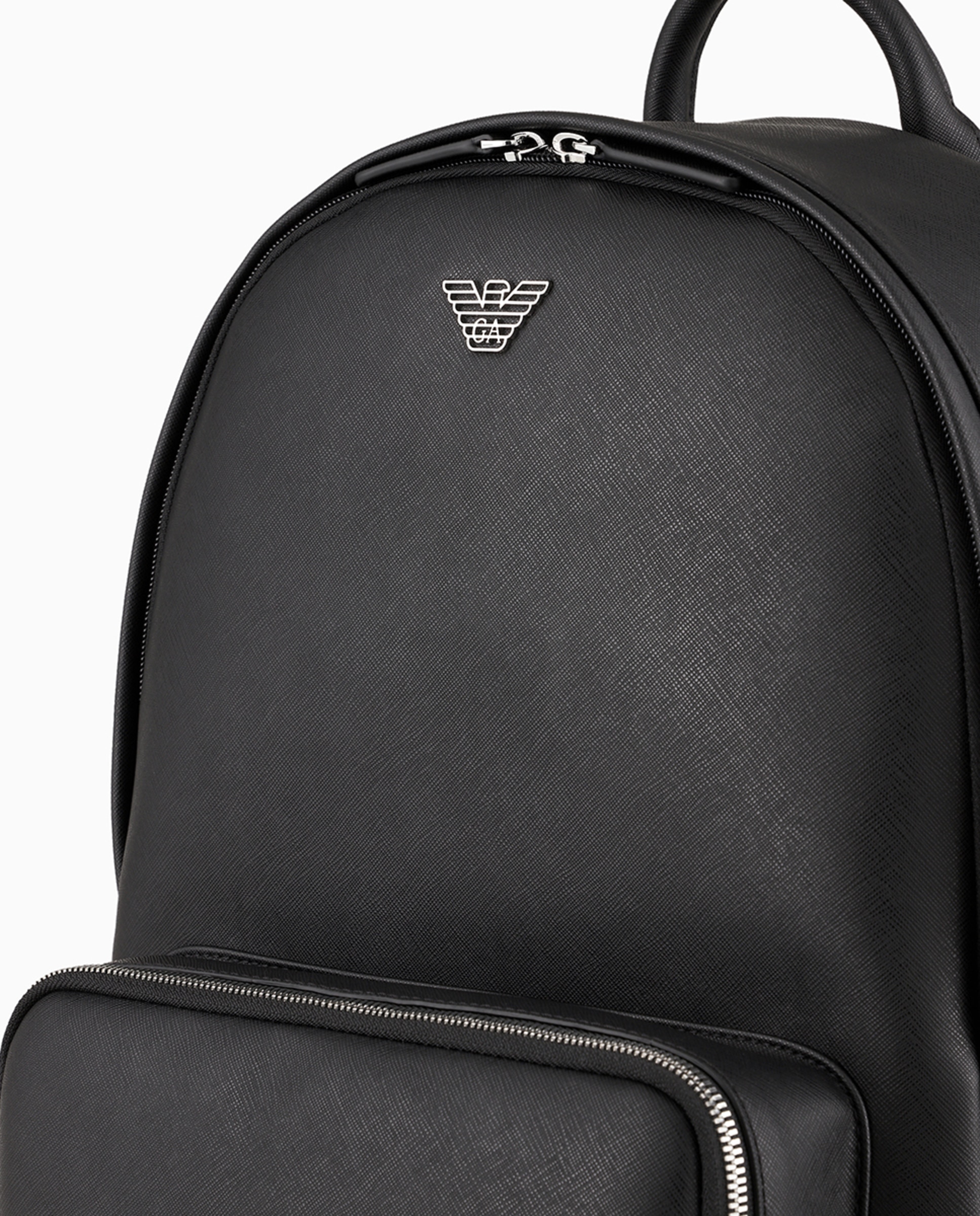 Mochila Saffiano com Bolso Preto-9