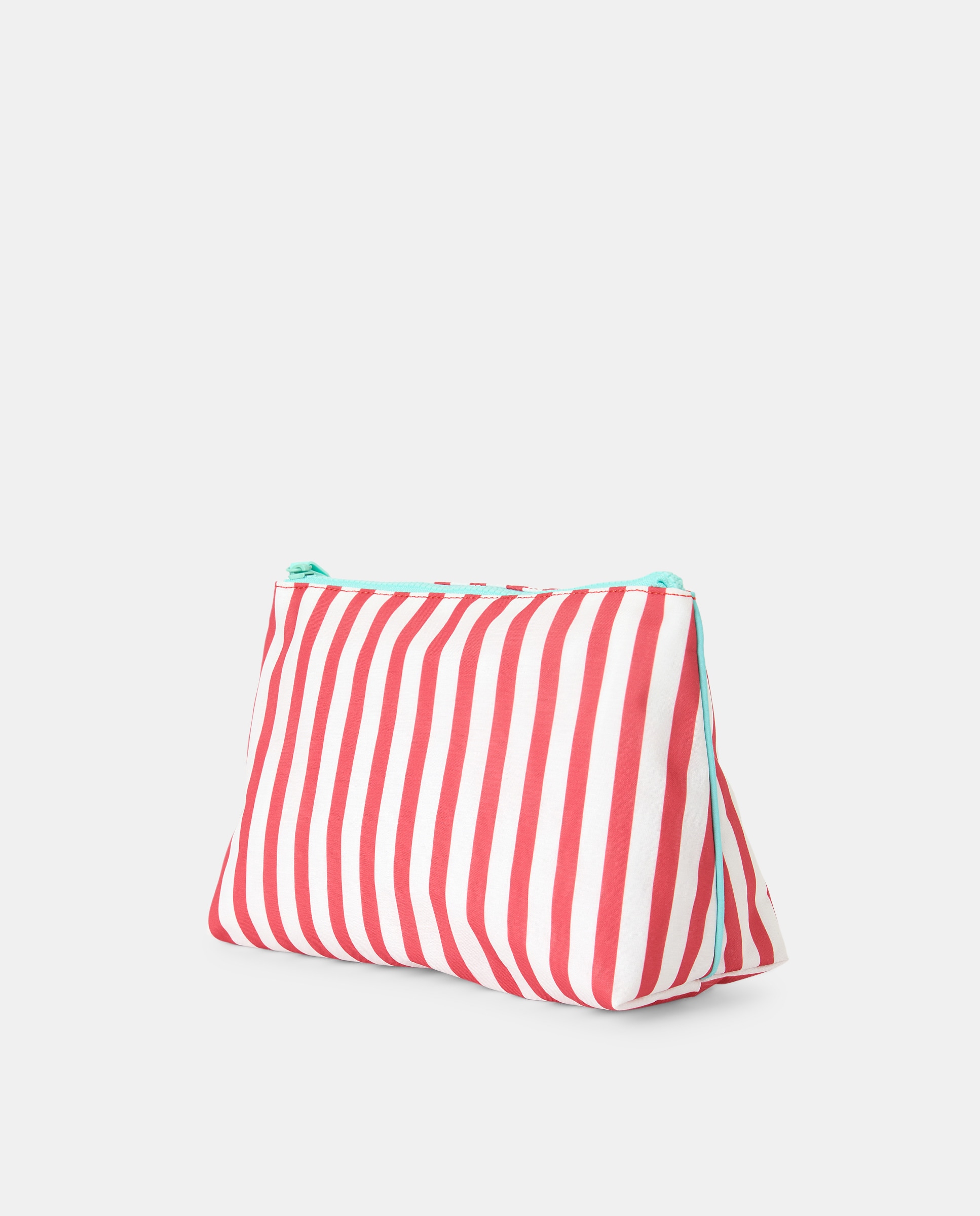 Nécessaire Plastificado com Estampado às Riscas Rosa-3