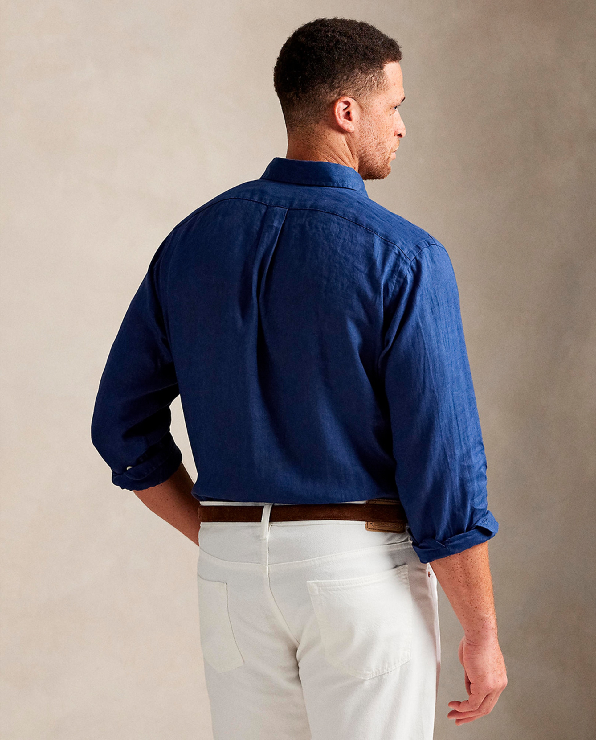Camisa de Linho Custom fit Azul-marinho-3