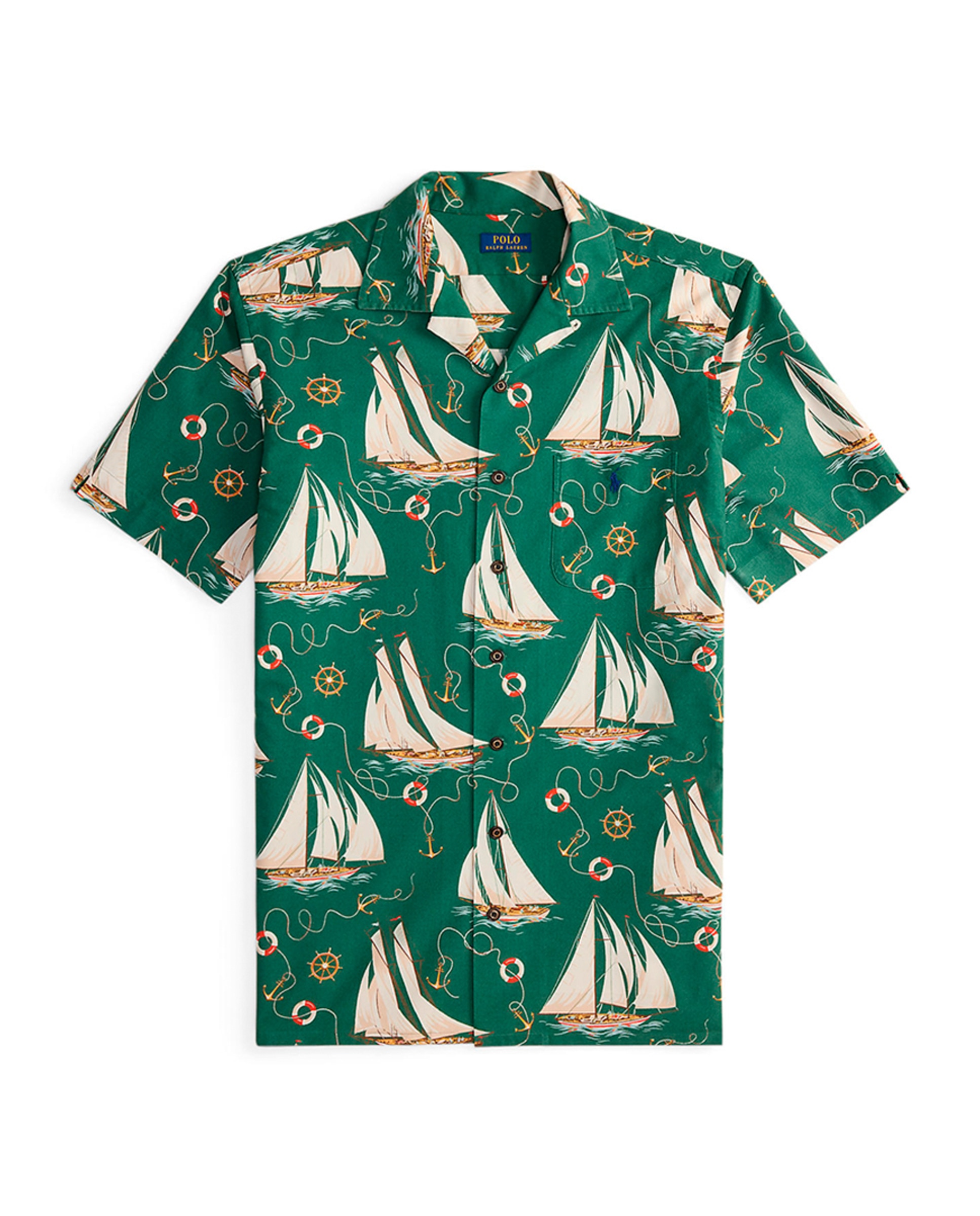 Camisa Oxford de hombre de manga corta con estampado tallas