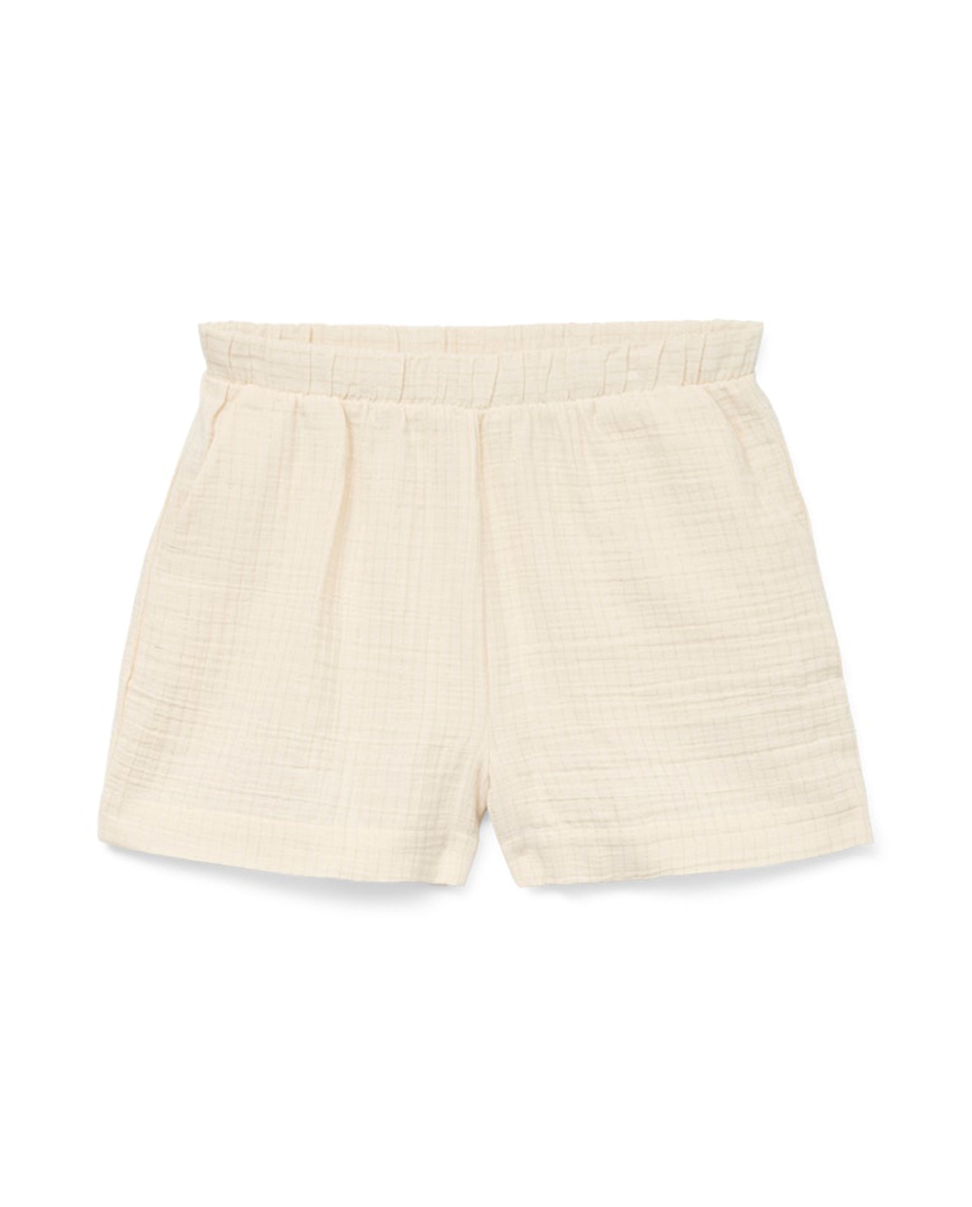 Calções de Tecido de Cintura Elástica Branco-gelo-5