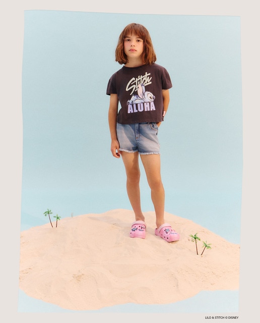 Imagem 0 de T-shirt Lilo & Stitch com Costas Cruzadas