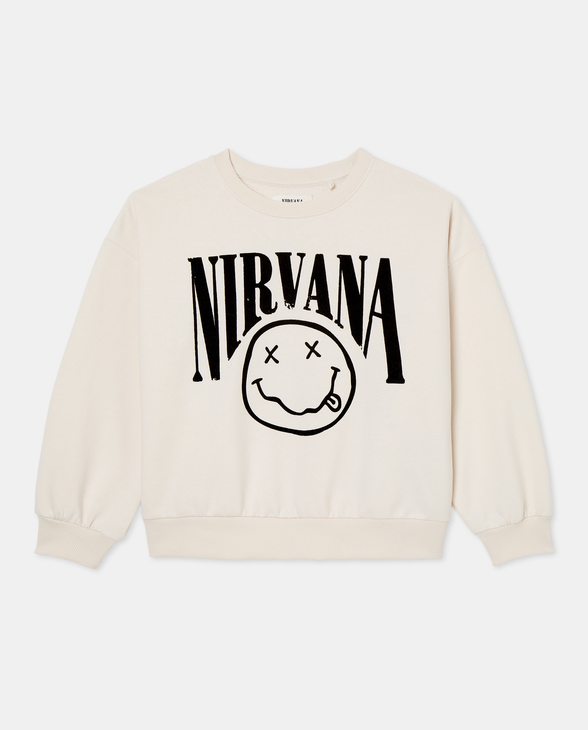 Sweatshirt com Capuz e Estampado Nirvana Branco-4