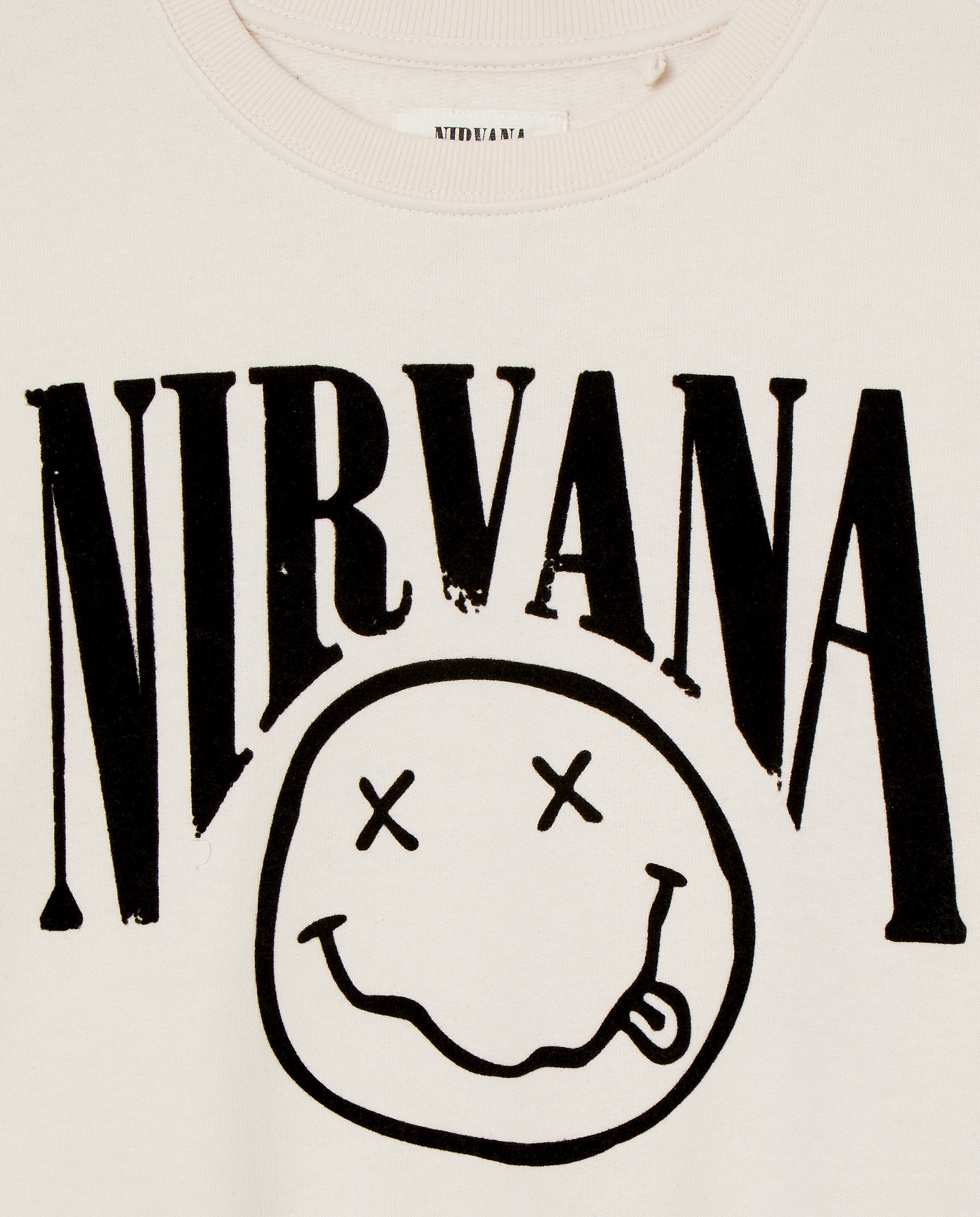 Sweatshirt com Capuz e Estampado Nirvana Branco-5