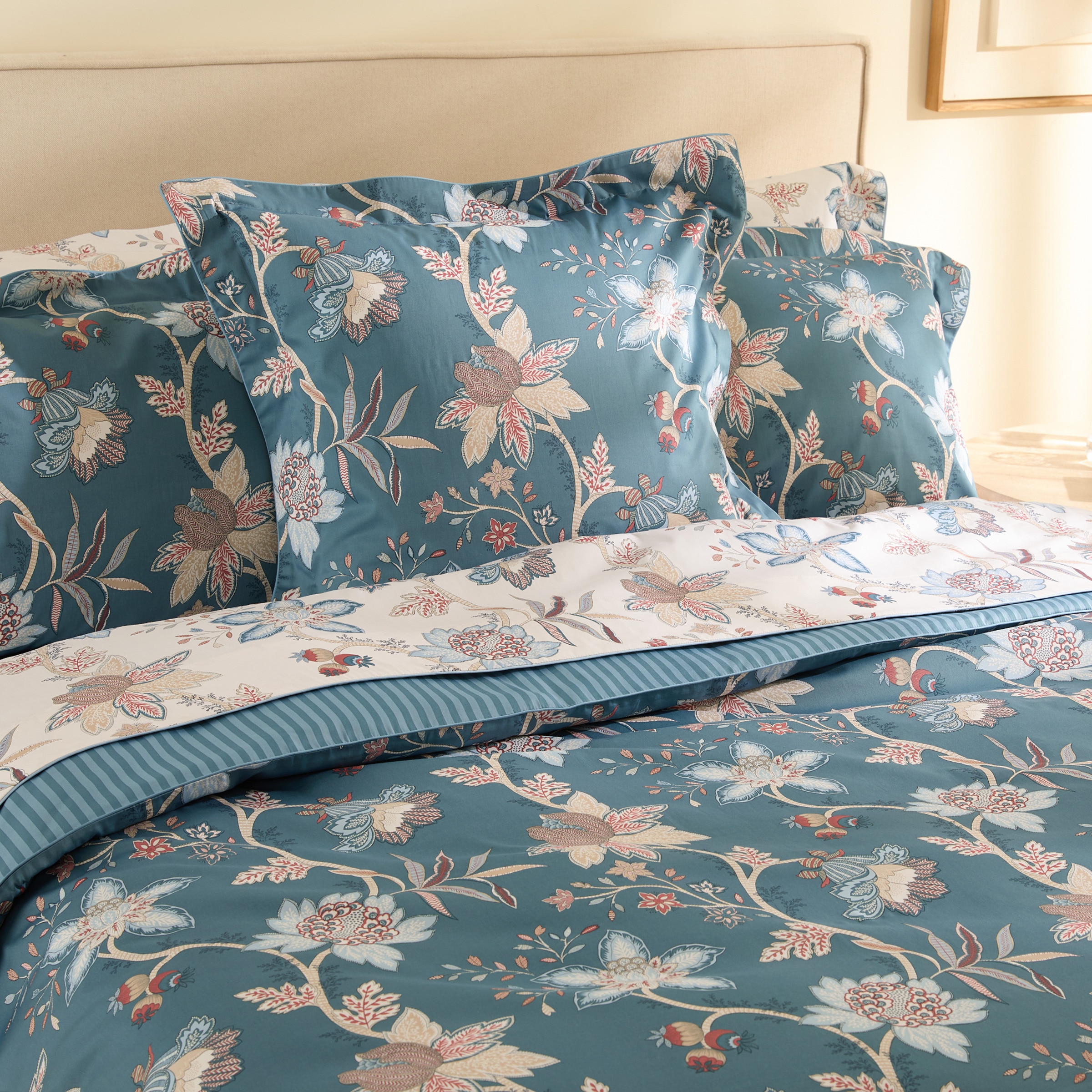 Juego de funda nórdica algodón Satén Verona Azul-7