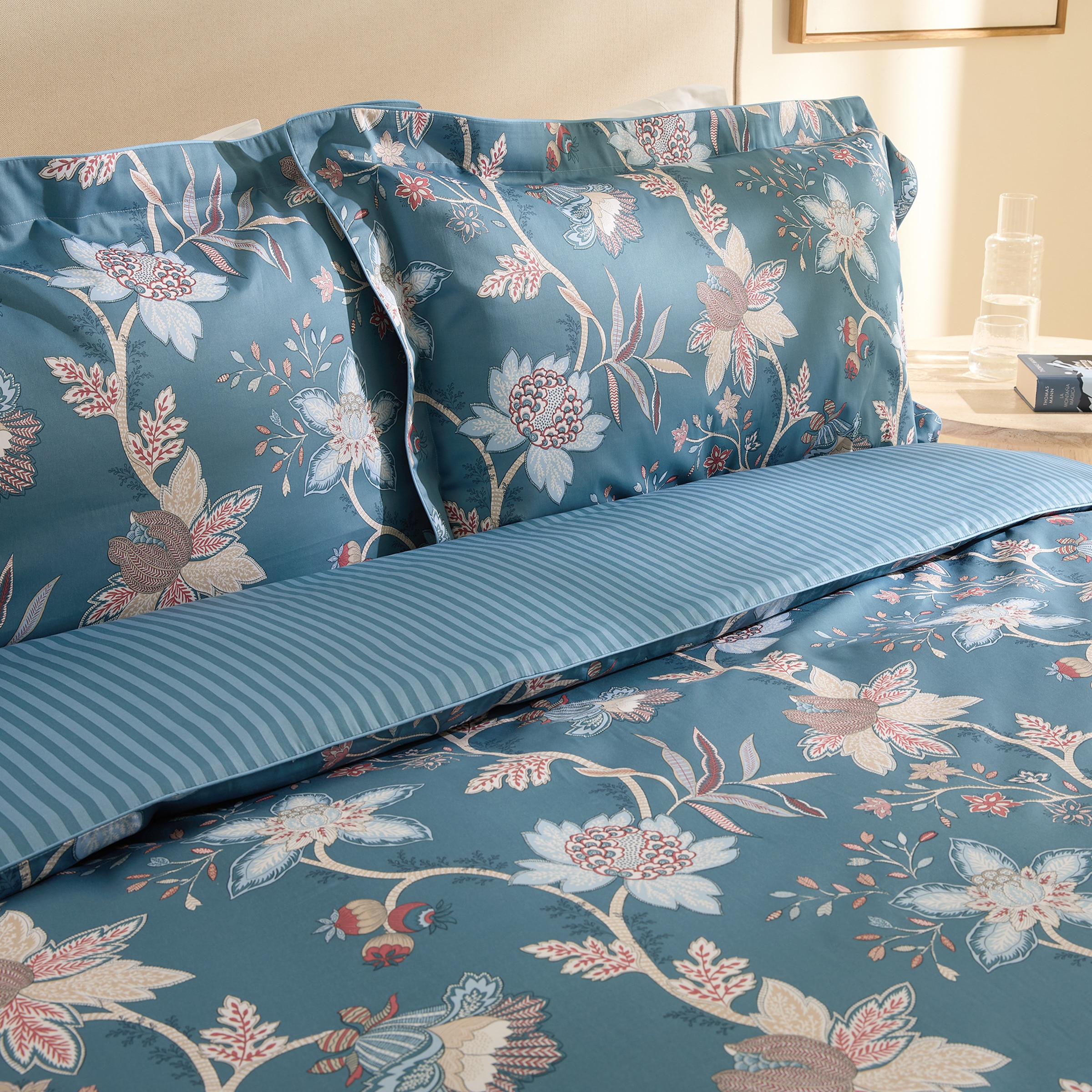 Juego de funda nórdica algodón Satén Verona Azul-3