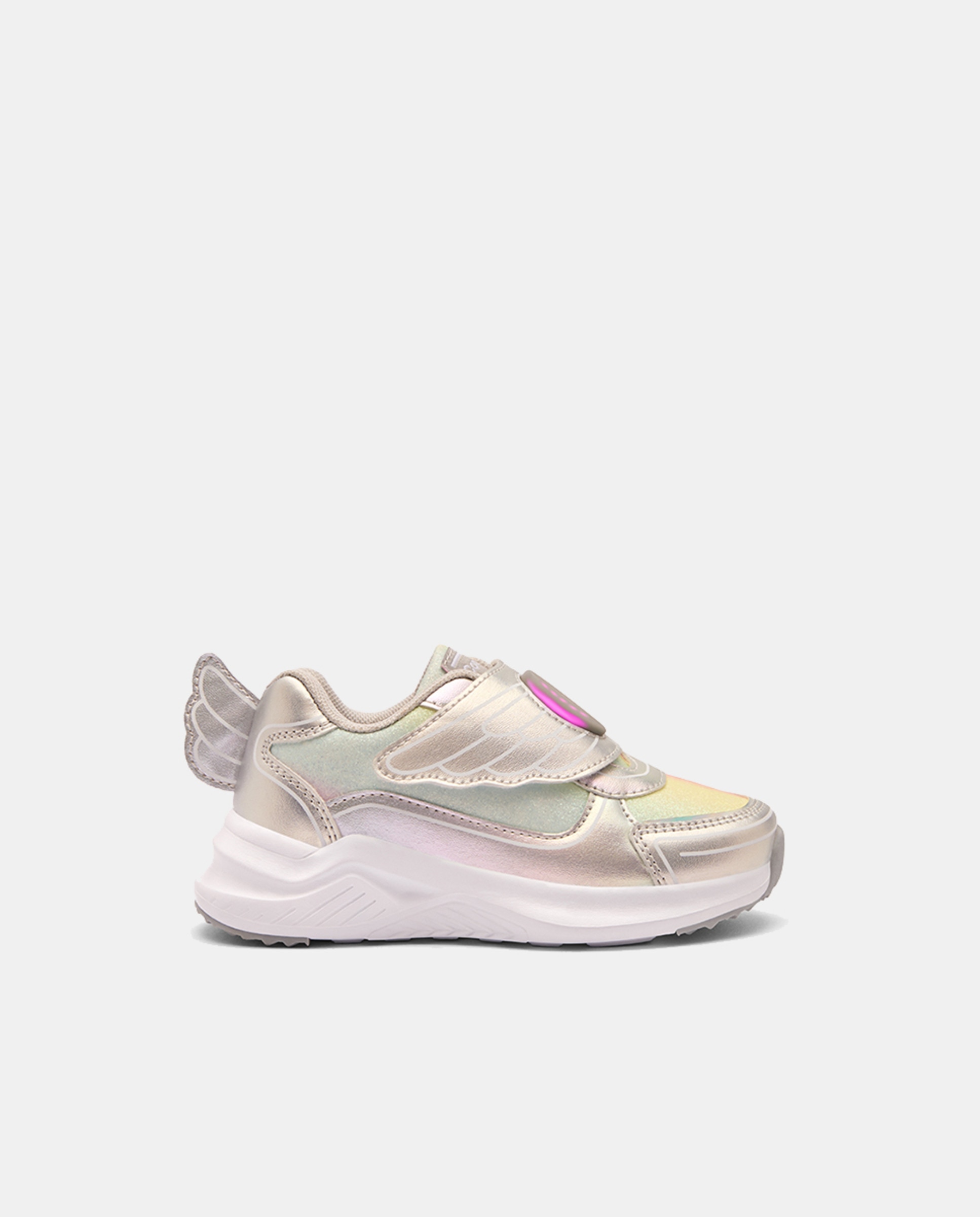 Sapatilhas de Luzes com Velcro Asa Prata-1