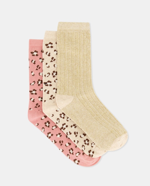 Imagen 0 de Pack de 3 calcetines cortos con estampado fantasía de niña