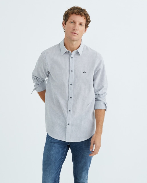 Imagen 0 de Camisa seersucker de hombre con rayas regular fit