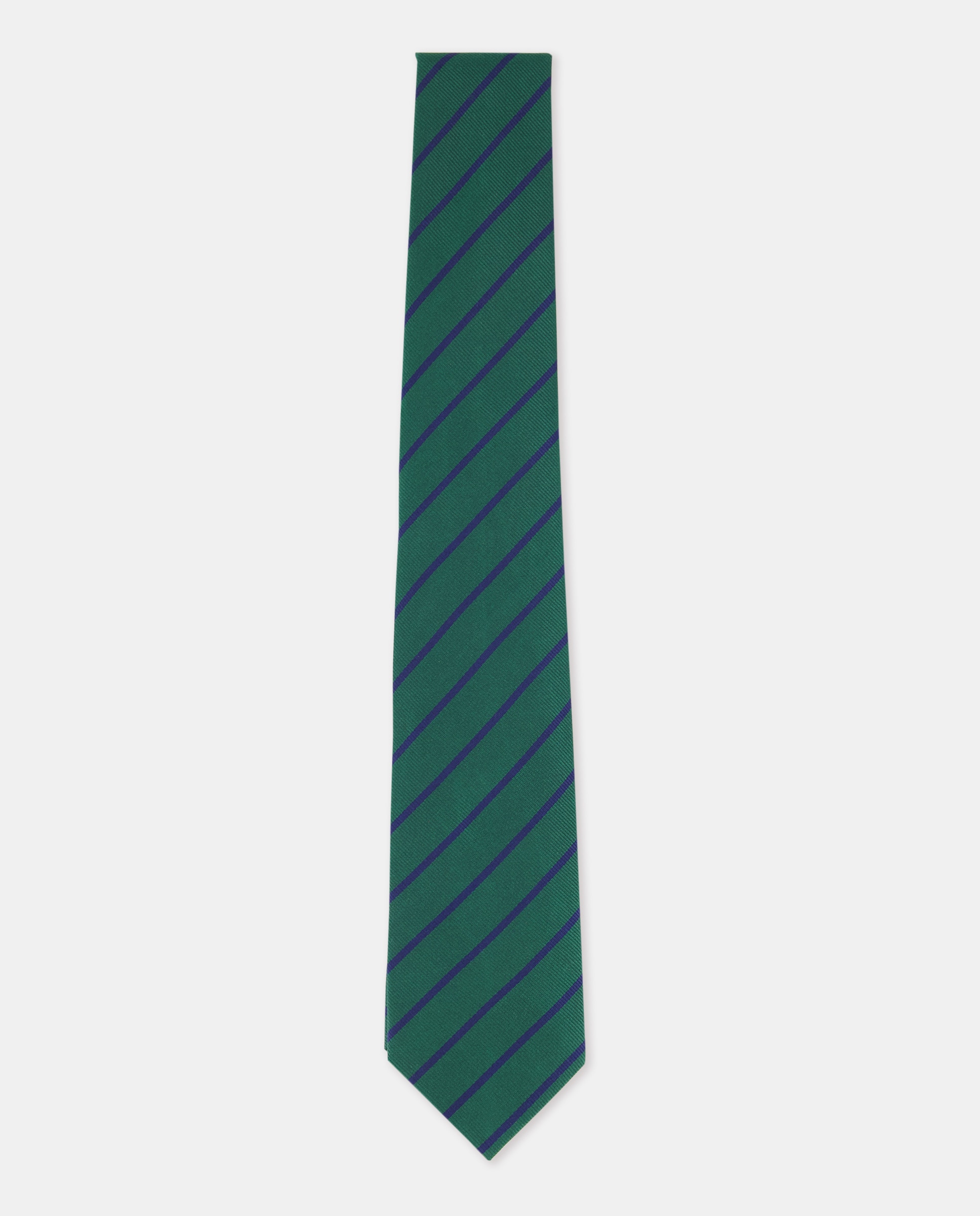 Gravata de Seda às Riscas com Vivos Verde-1