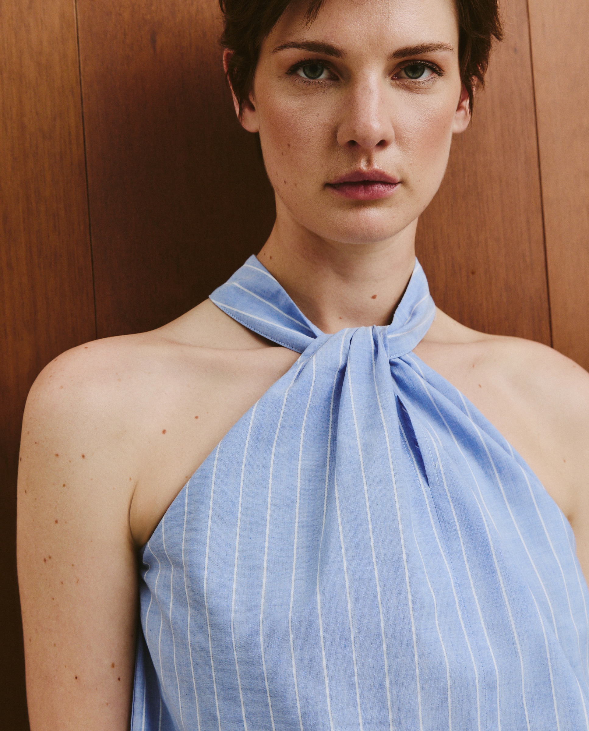 Top Halter às Riscas Azul-2