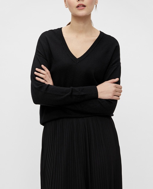 Imagen 0 de Jersey de mujer de punto con cuello en V