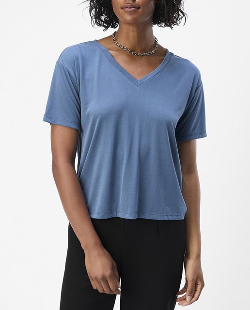 Imagen 0 de Camiseta de mujer manga corta cuello pico