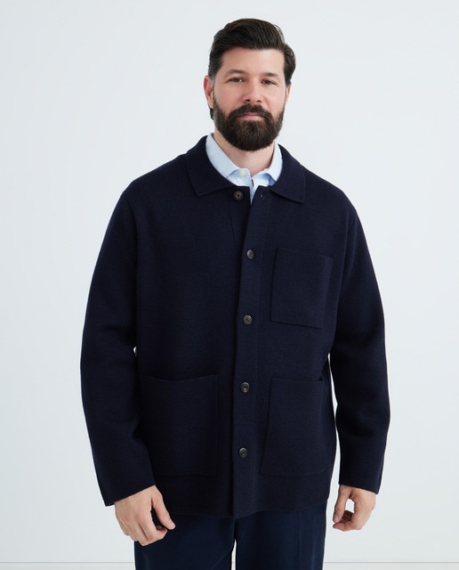 Imagen 0 de Cárdigan de hombre con botones y cuello polo