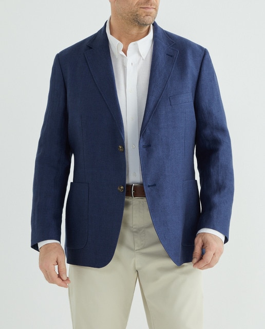 Imagen 0 de Chaqueta de hombre 100% lino de espiga tallas grandres