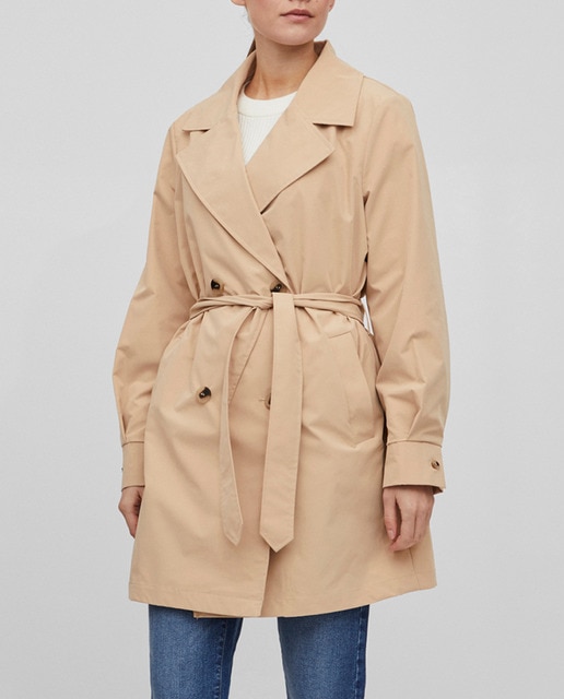 Imagen 0 de Gabardina de mujer corta solapa ancha