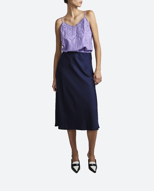 Imagen 0 de Falda larga lisa midi tiro medio