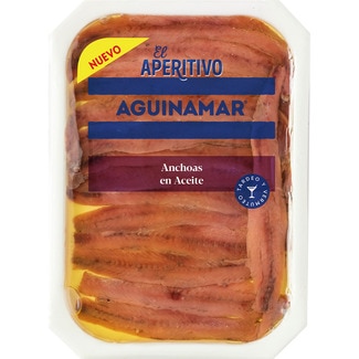anchoas en aceite bandeja 60 g neto escurrido - Aguinamar