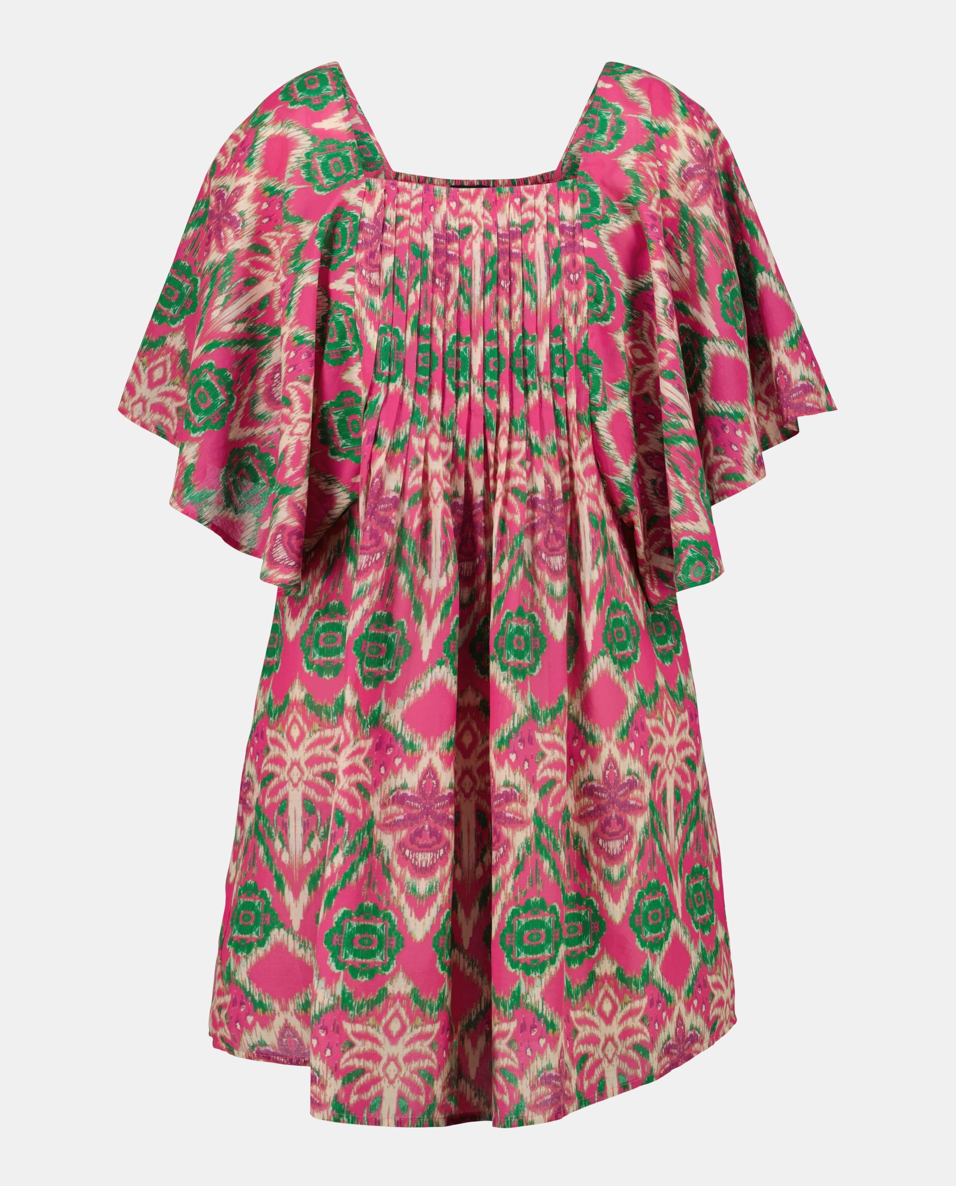 Vestido Curto de Praia com Estampado Buganvília-4