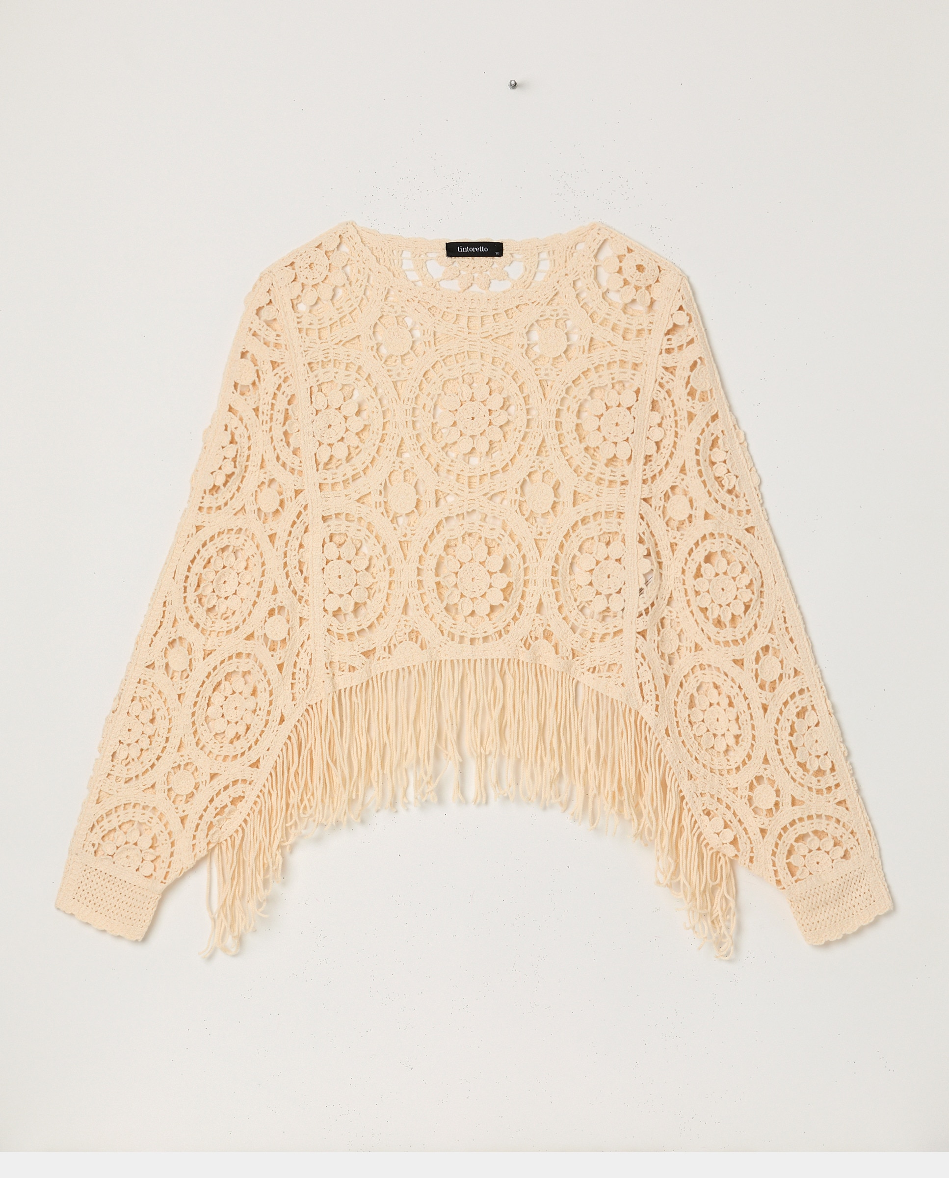 Poncho de Crochet 120 Cru-4