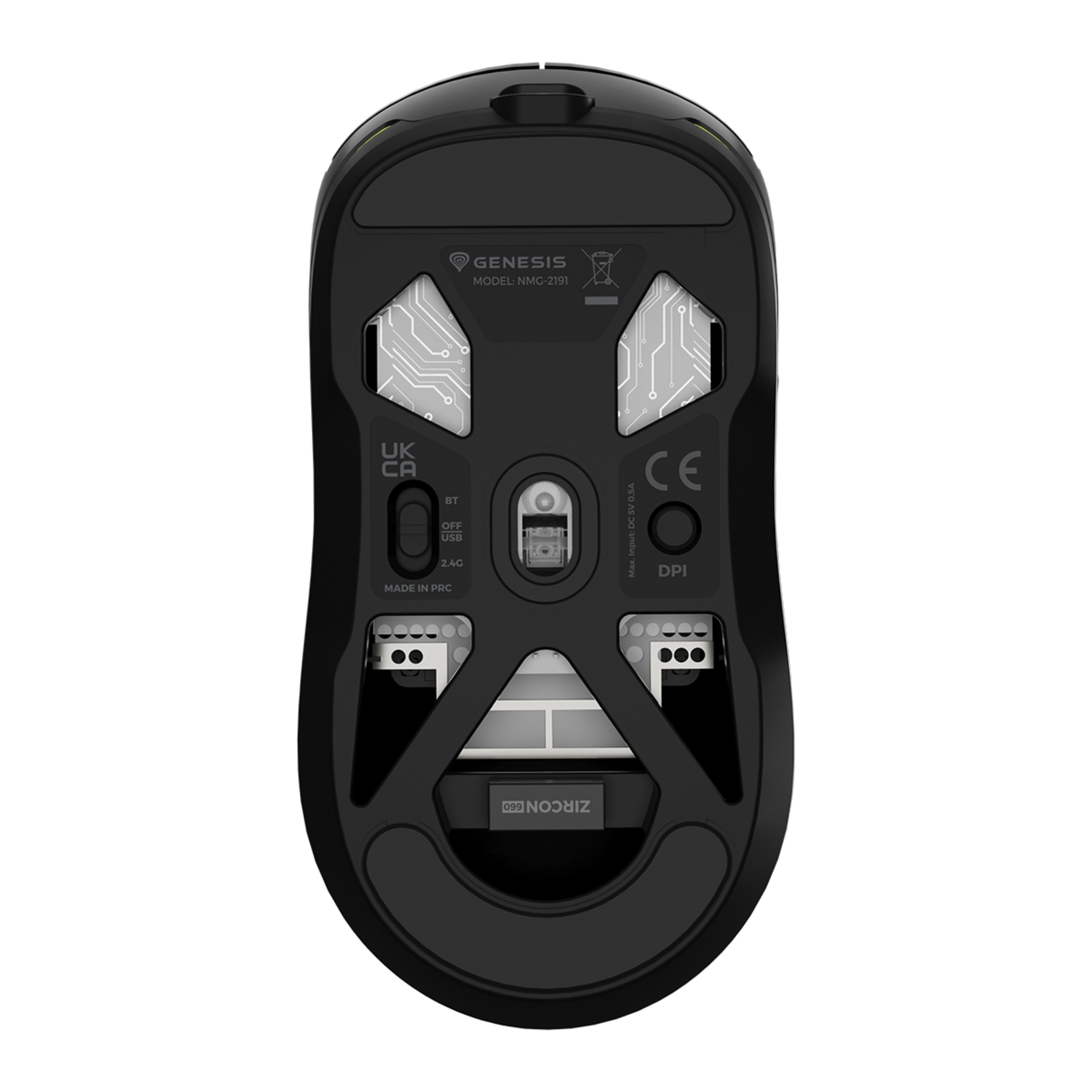 Ratón Gaming Genesis Zircon 660, RF Wireless + Bluetooth + USB-A Negro-9