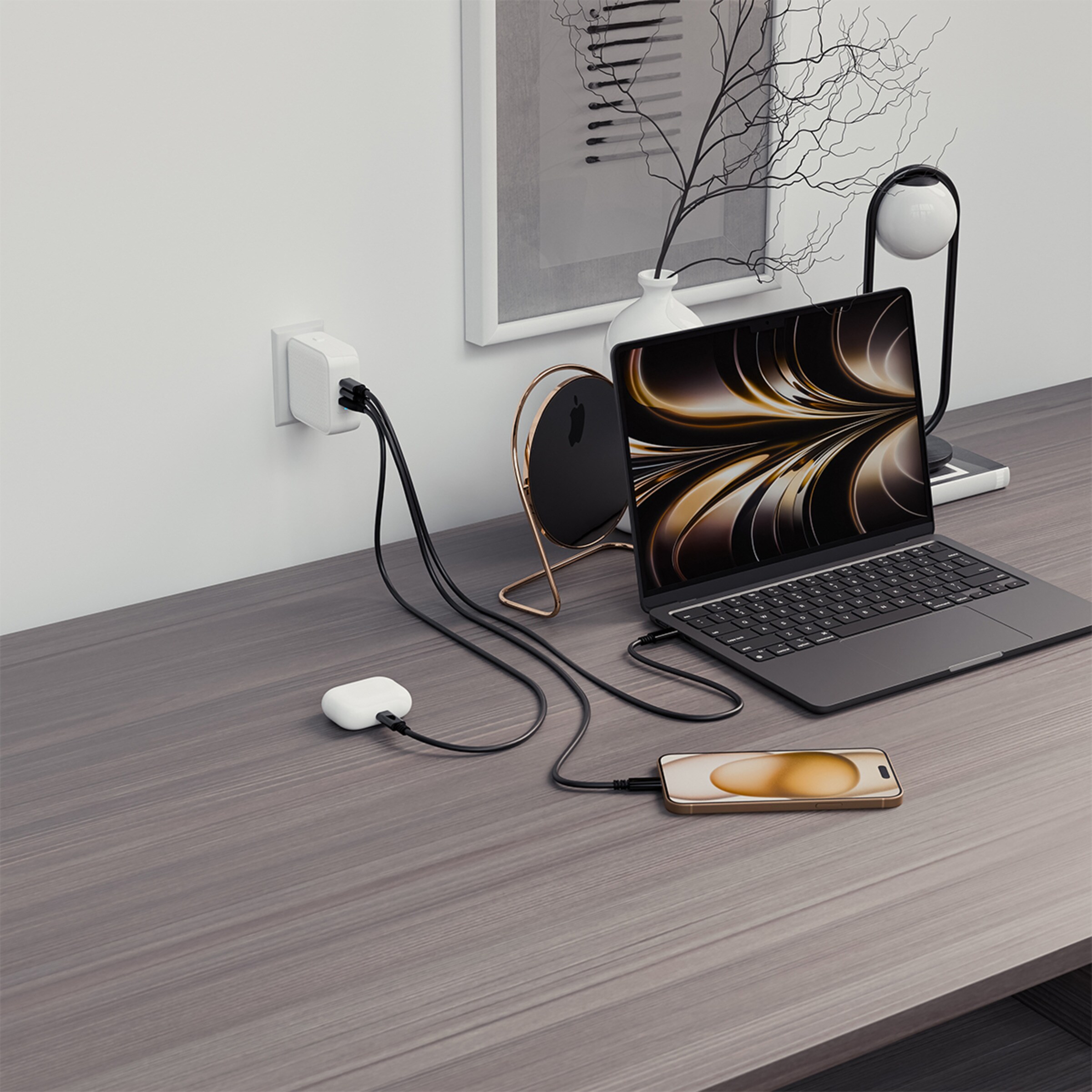 Cargador de viaje HyperJuice 70W USB-C GaN Blanco-7