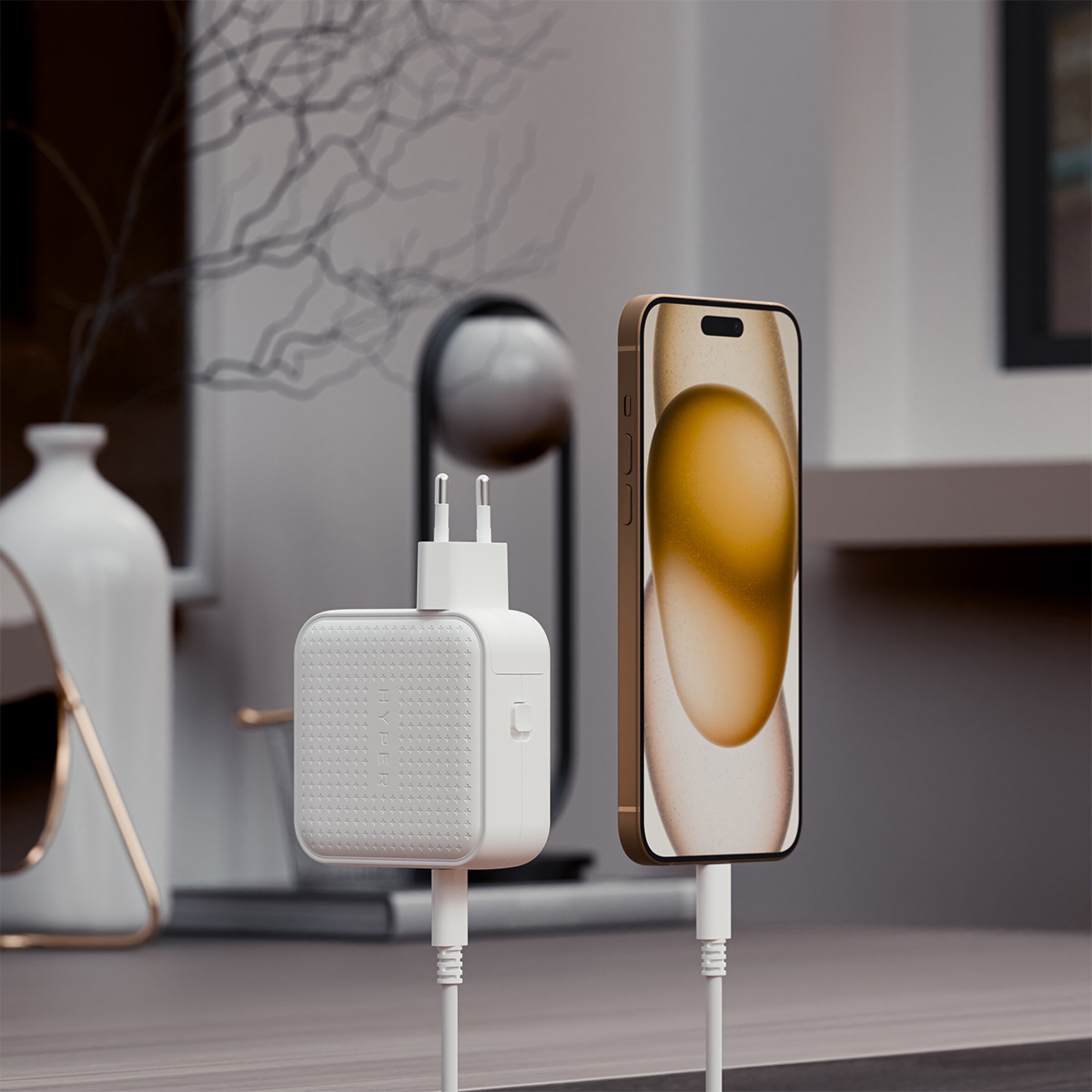 Cargador de viaje HyperJuice 70W USB-C GaN Blanco-5