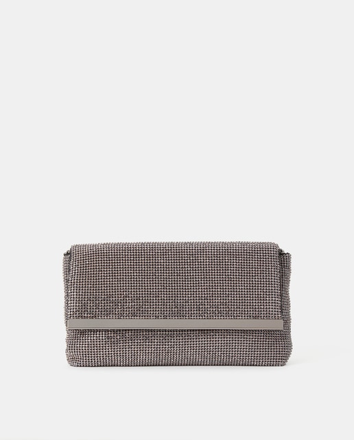Imagem 0 de Mala Clutch com Brilho e Fecho de Bambu