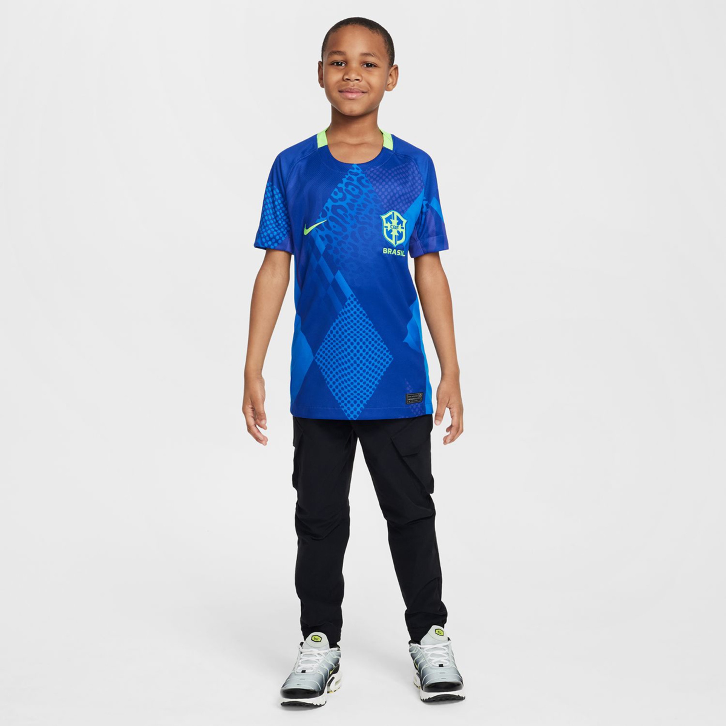 T-shirt de Criança 2.º Equipamento Brasil CBF 2025 Stadium Azul-3
