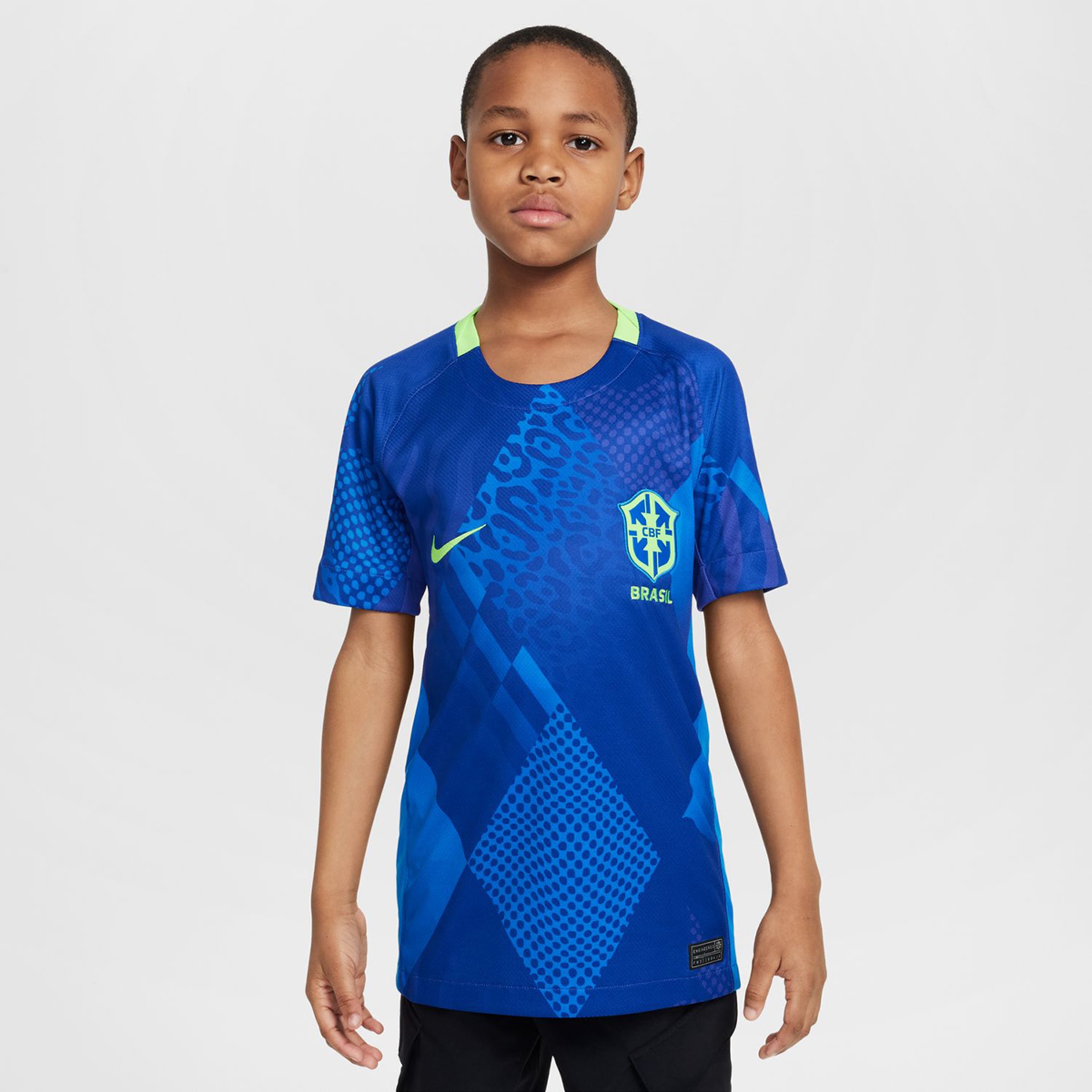 T-shirt de Criança 2.º Equipamento Brasil CBF 2025 Stadium Azul-1